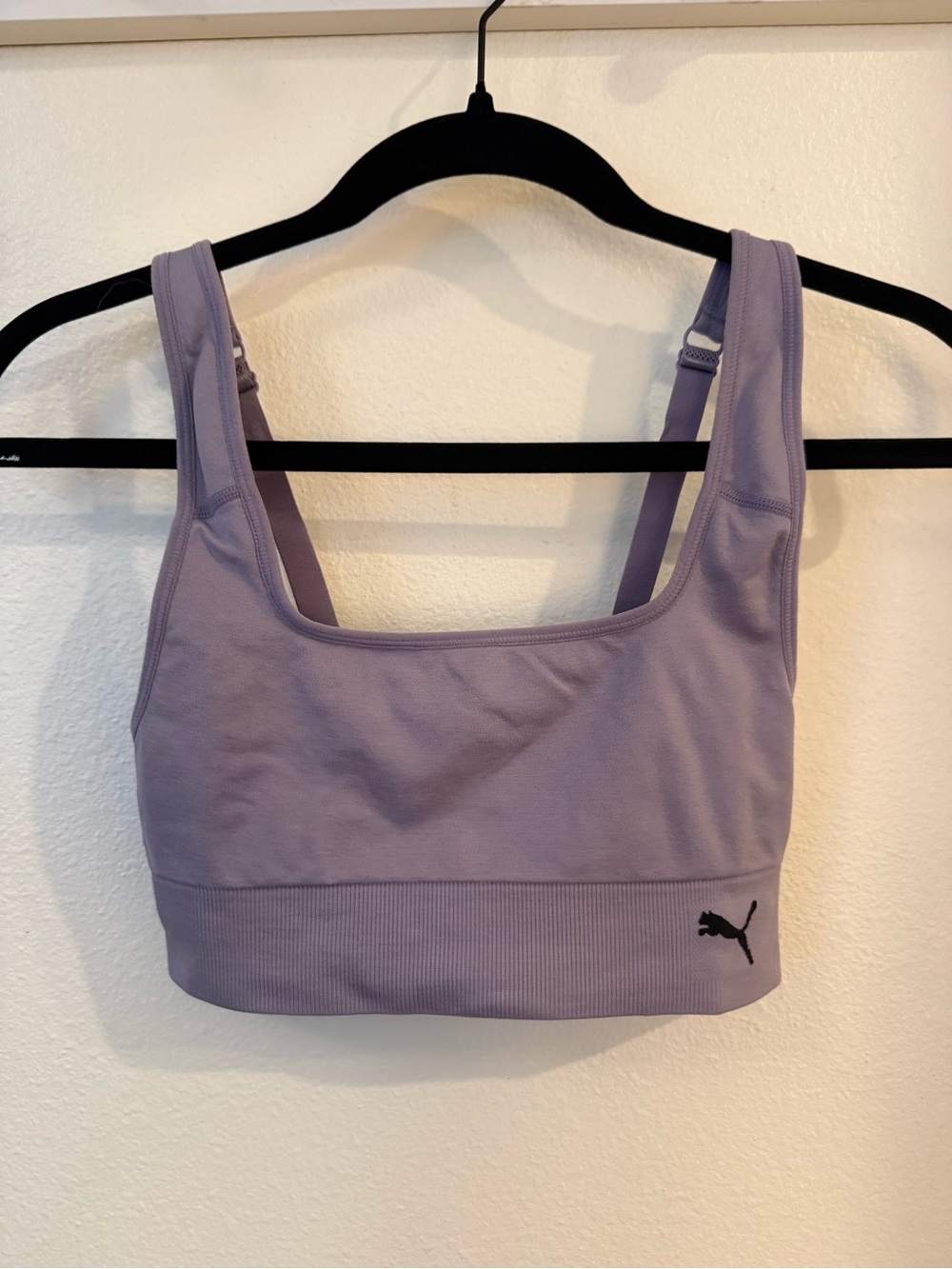 Puma Lavender Scoop-Neck Square Sports Bra